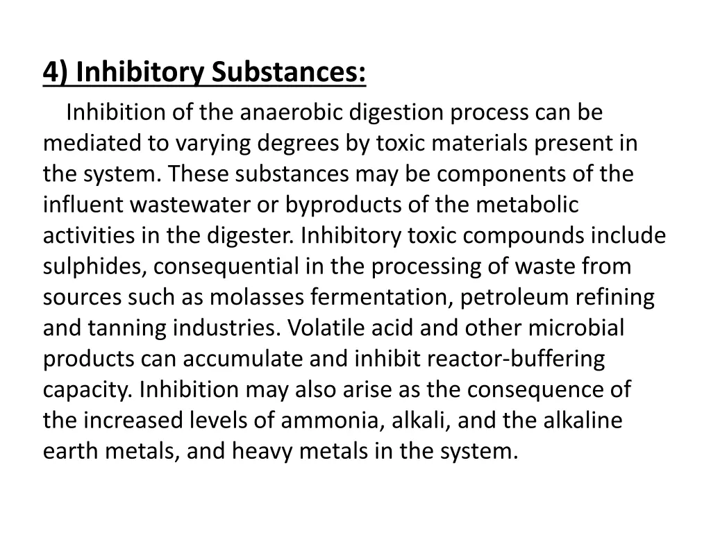 4 inhibitory substances inhibition