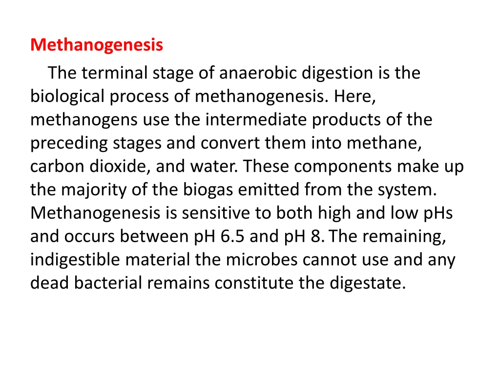 methanogenesis the terminal stage of anaerobic