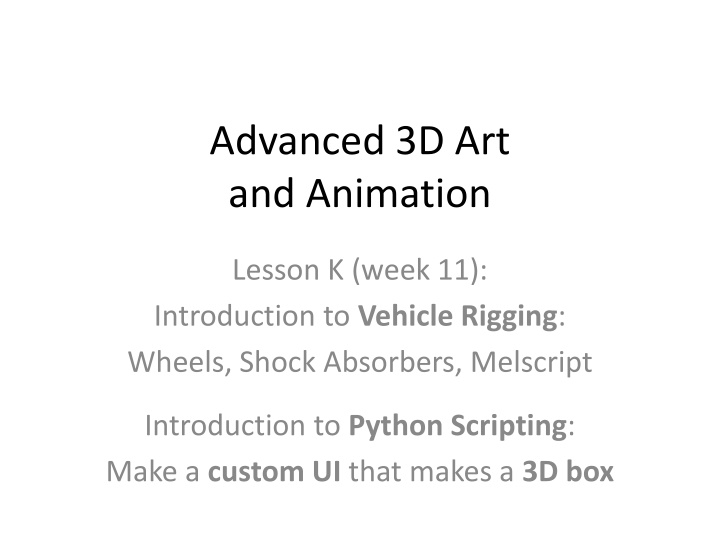 advanced 3d art and animation