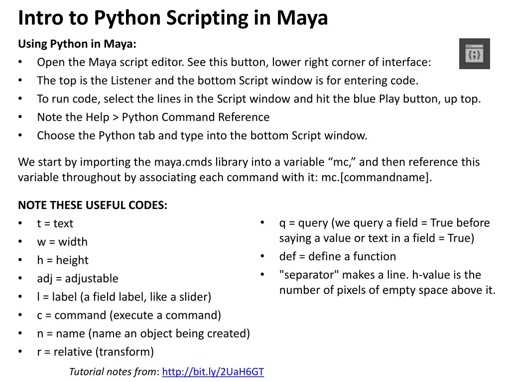 intro to python scripting in maya