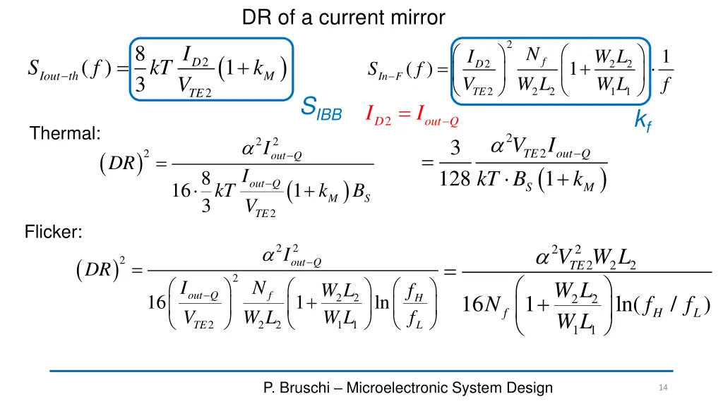 dr of a current mirror 1