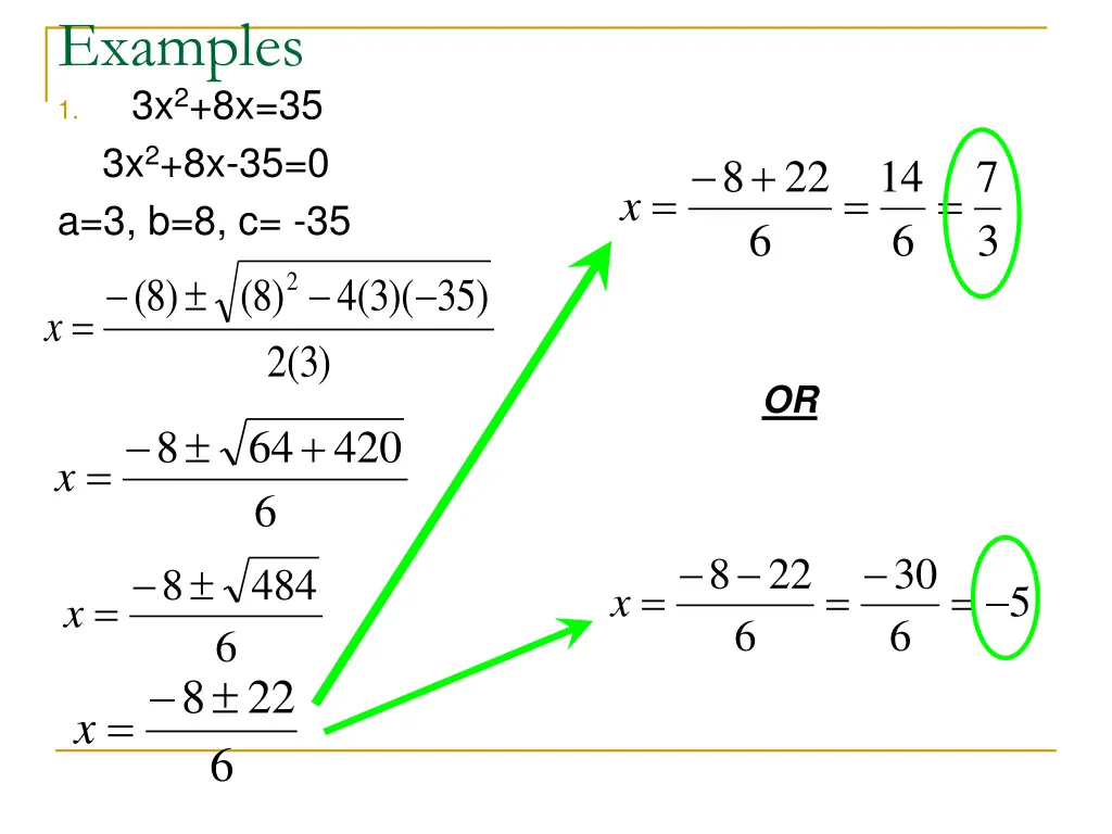 examples 1 3x 2 8x 35 3x 2 8x 35 0 a 3 b 8 c 35