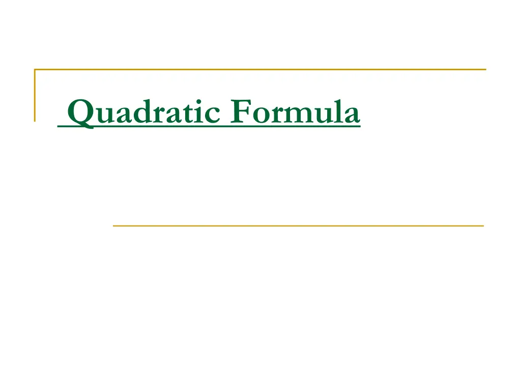 quadratic formula