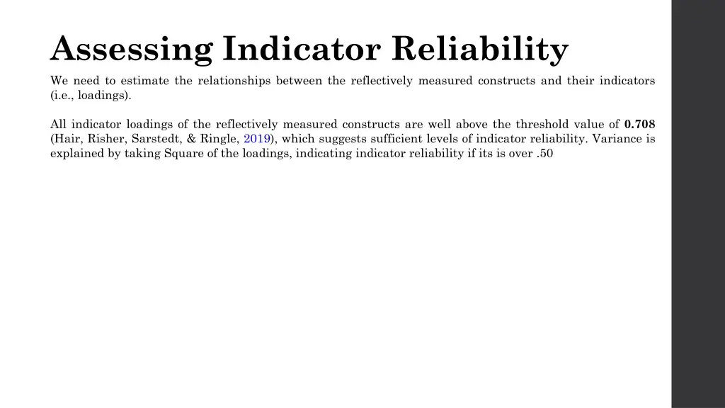 assessing indicator reliability we need