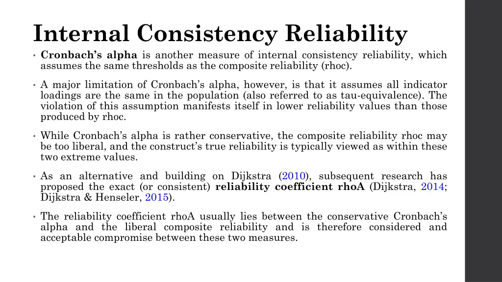 internal consistency reliability cronbach s alpha