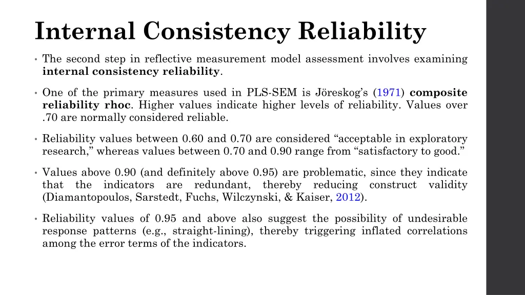 internal consistency reliability