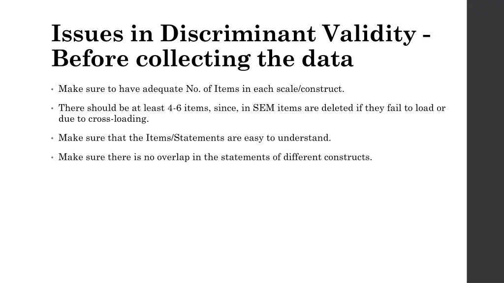 issues in discriminant validity before collecting