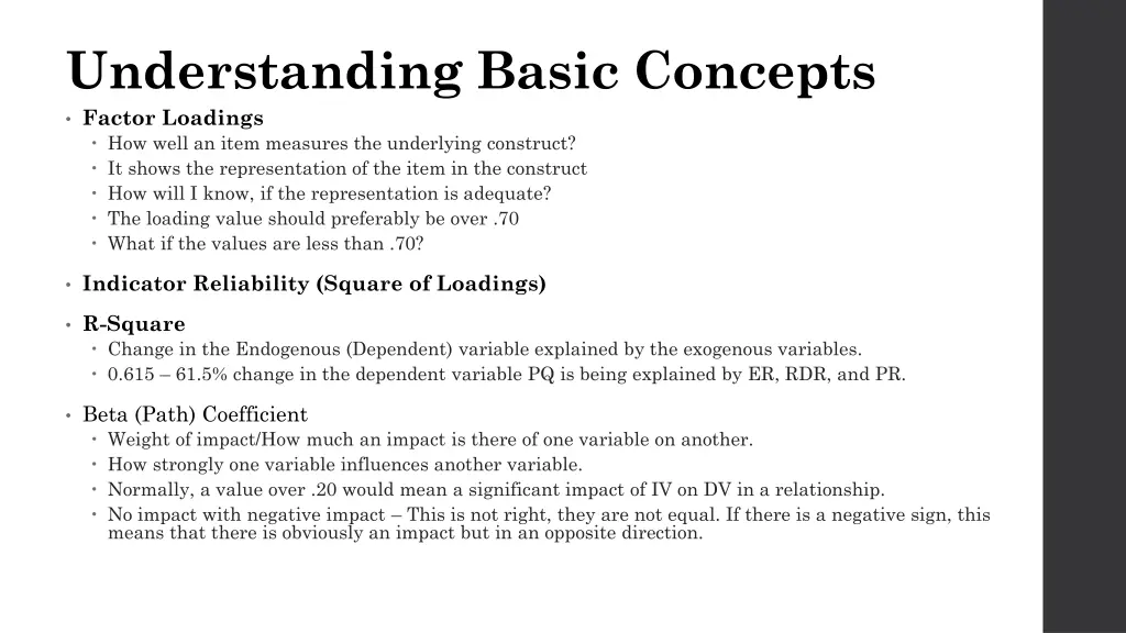 understanding basic concepts factor loadings