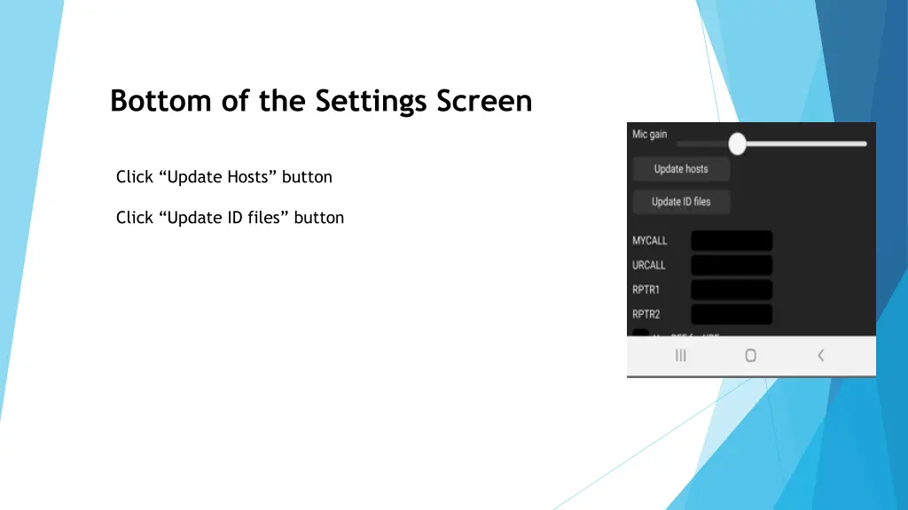 bottom of the settings screen