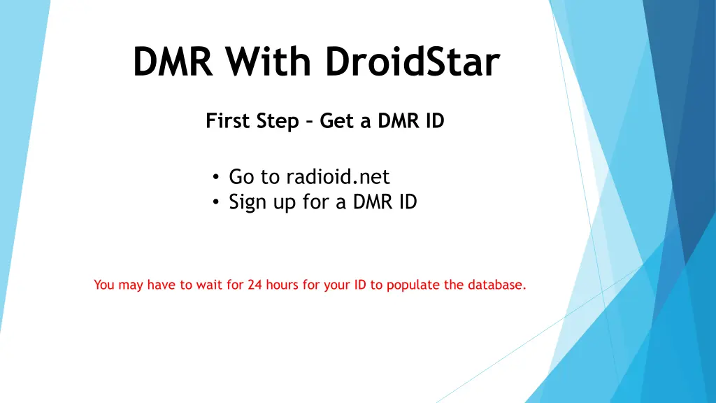 dmr with droidstar 1