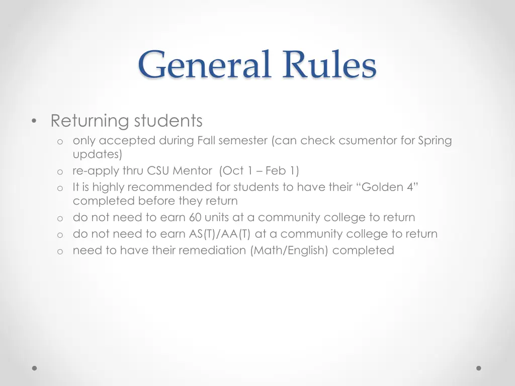 general rules