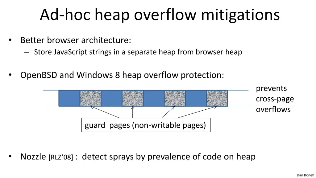 ad hoc heap overflow mitigations