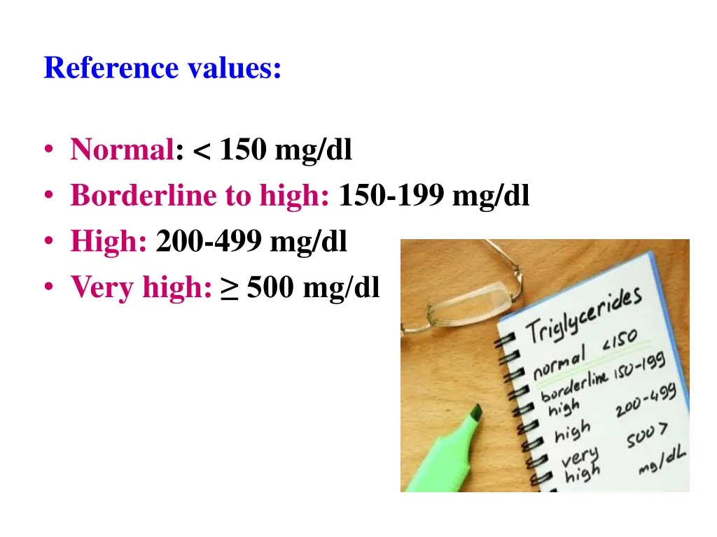 reference values