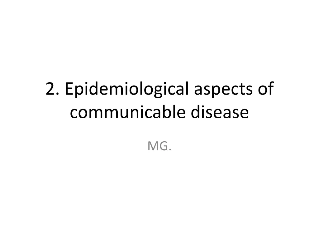 2 epidemiological aspects of communicable disease