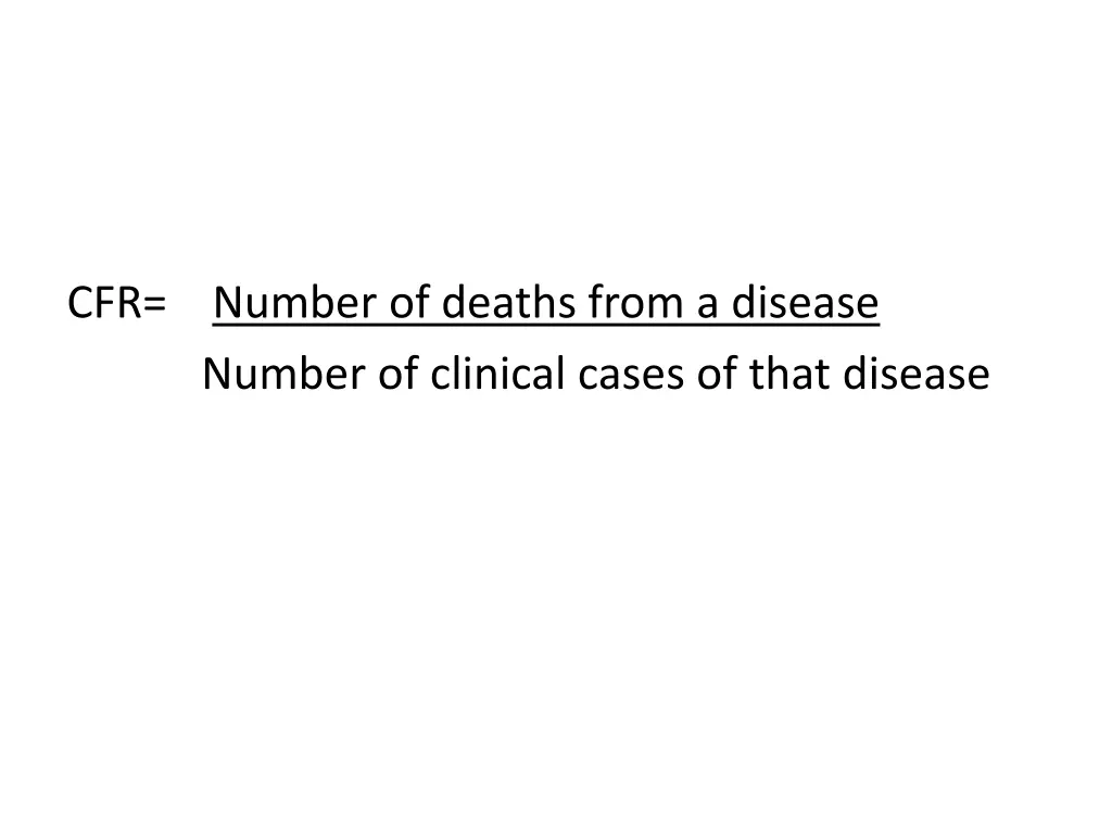 cfr number of deaths from a disease number