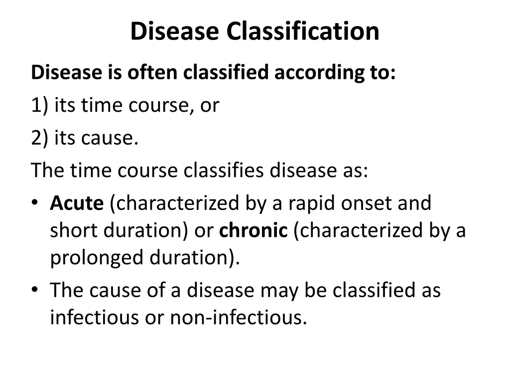 disease classification