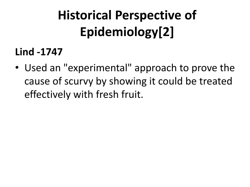 historical perspective of epidemiology 2