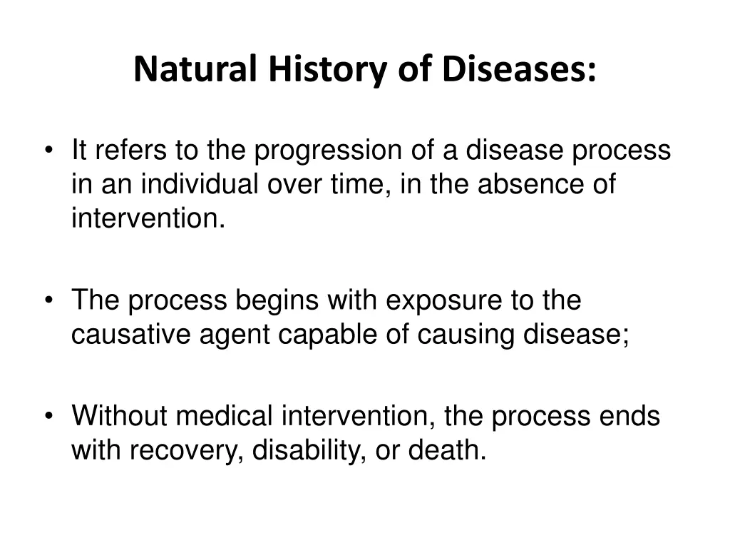 natural history of diseases