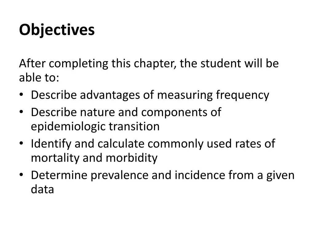 objectives