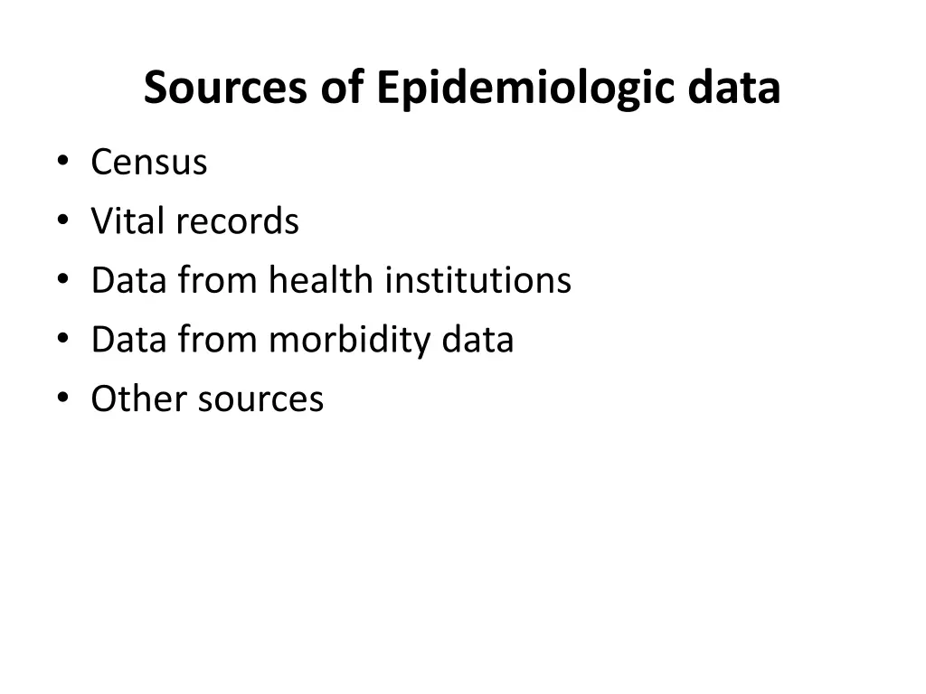 sources of epidemiologic data