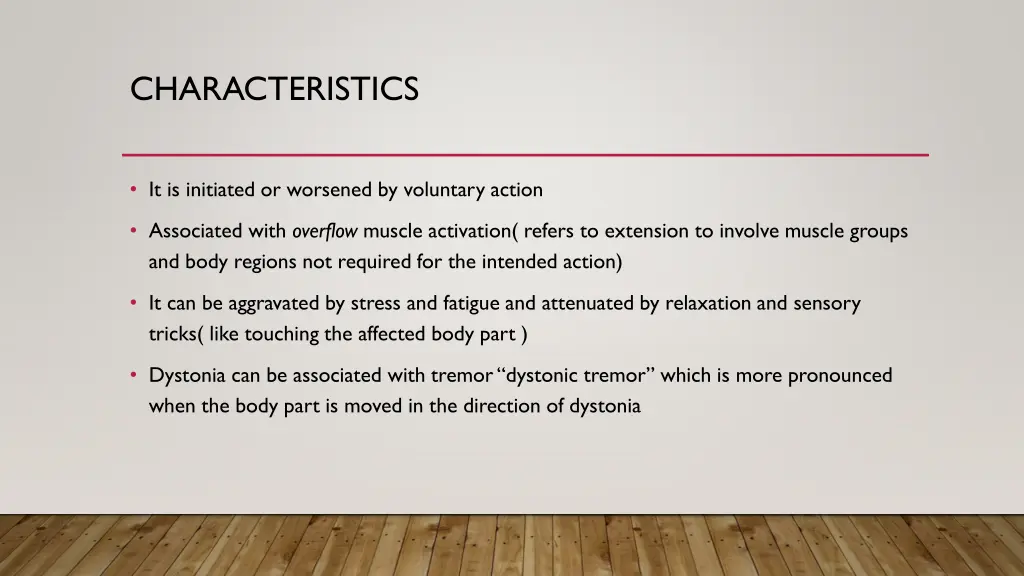 characteristics