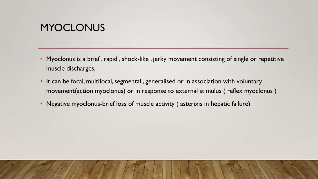 myoclonus