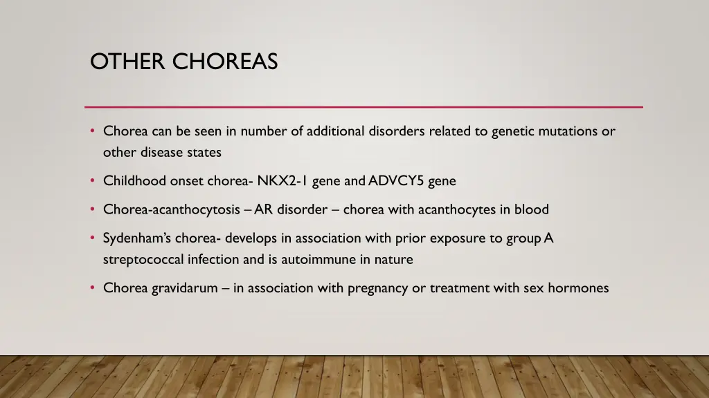 other choreas