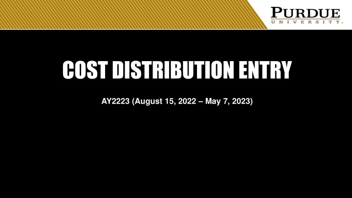 cost distribution entry