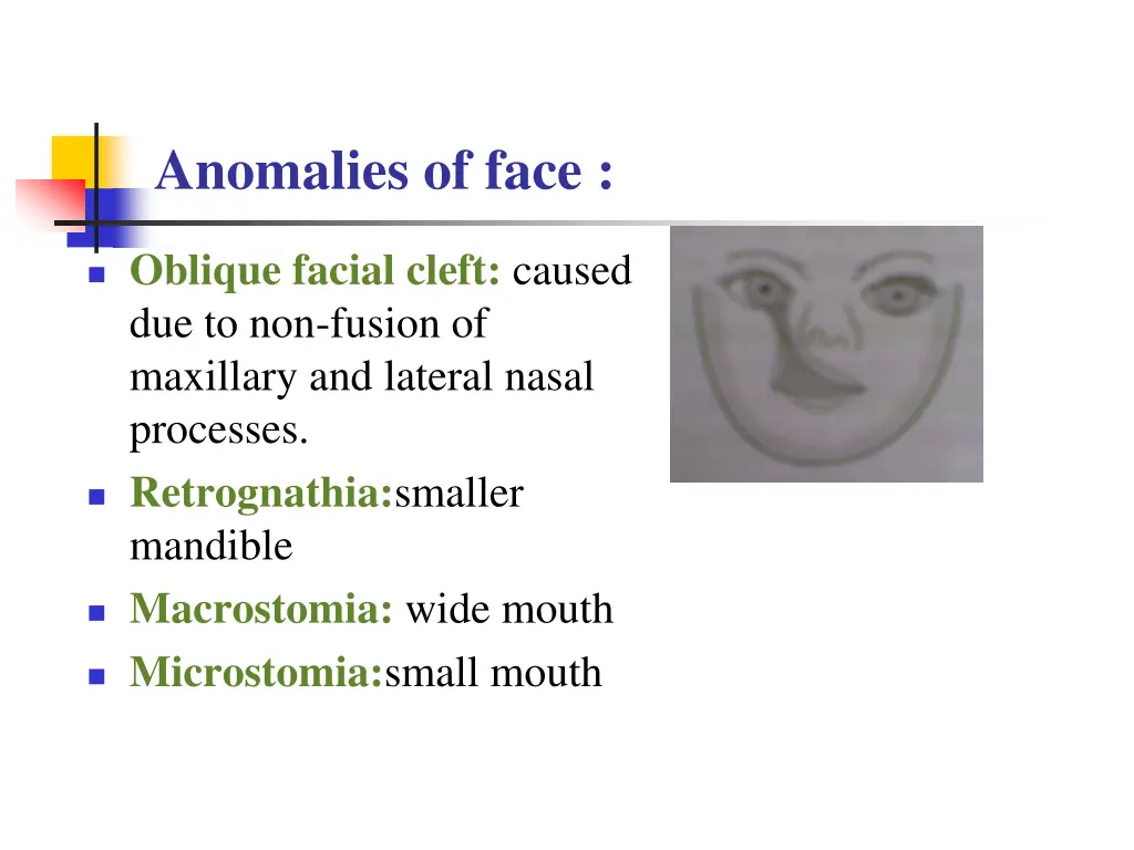 anomalies of face