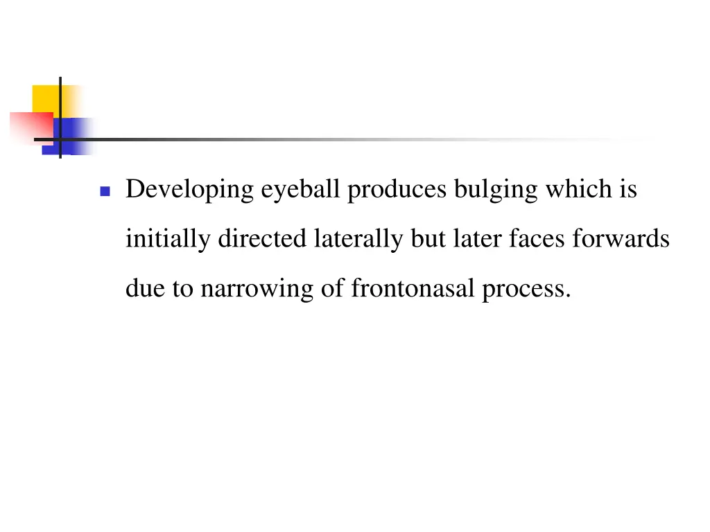 developing eyeball produces bulging which is