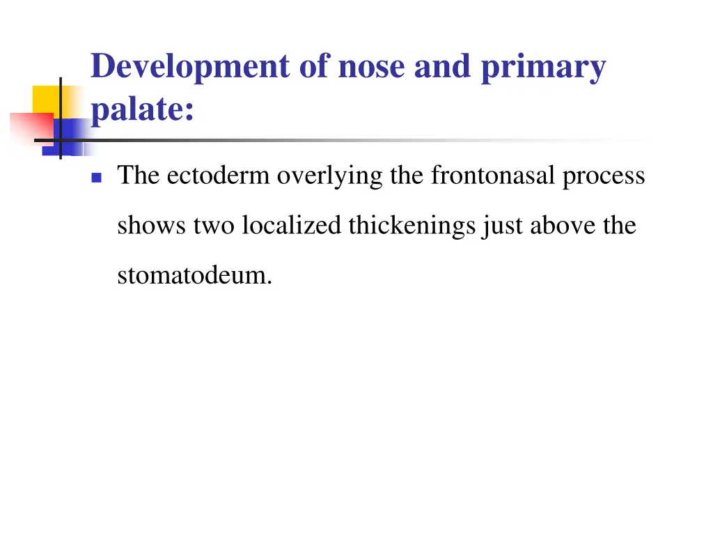 development of nose and primary palate