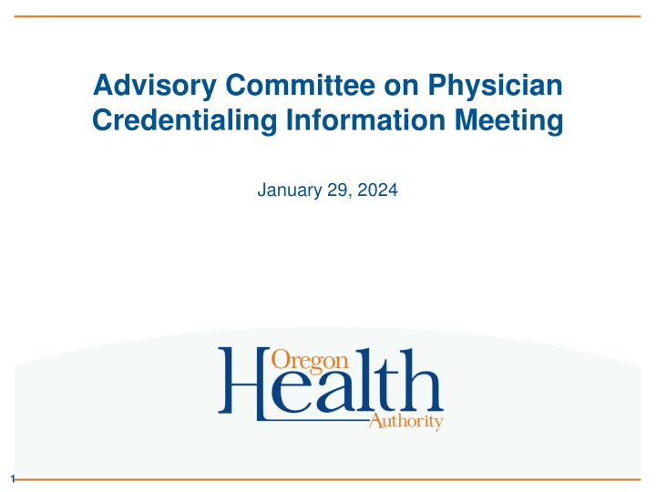 advisory committee on physician credentialing