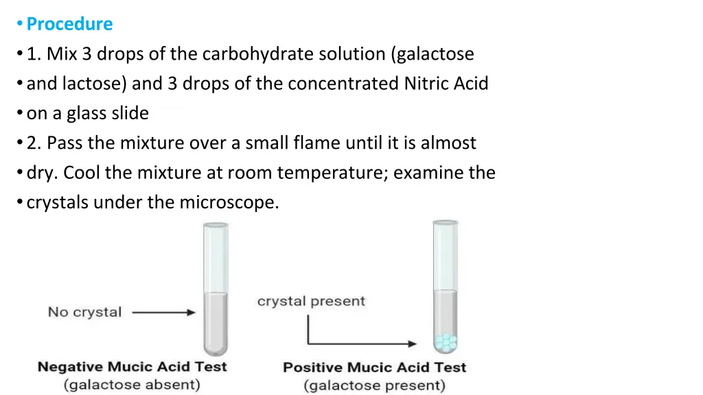 procedure 1 mix 3 drops of the carbohydrate