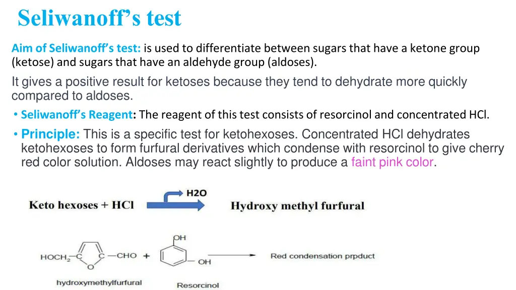 seliwanoff s test