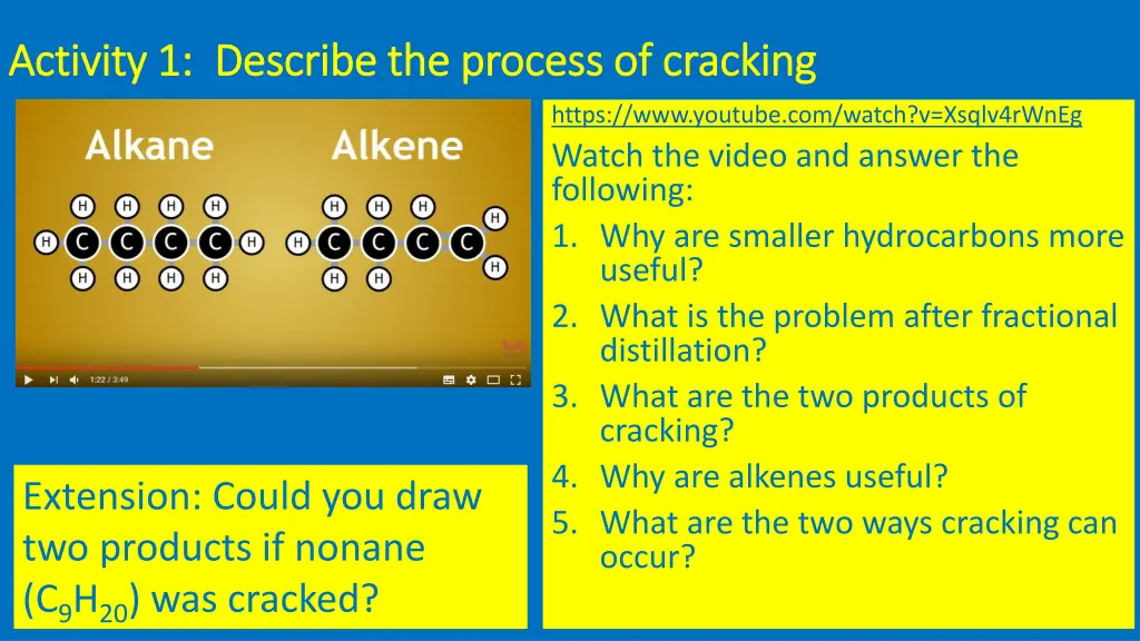 activity 1 describe the process of cracking