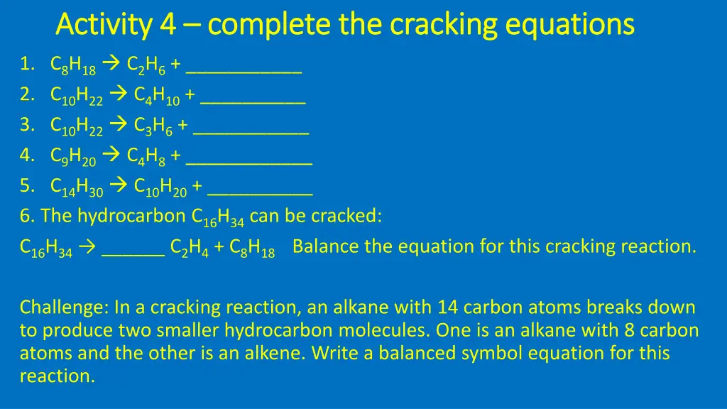 activity 4 activity 4 complete the cracking