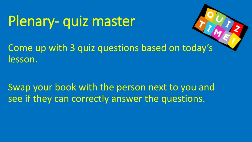 plenary plenary quiz master quiz master