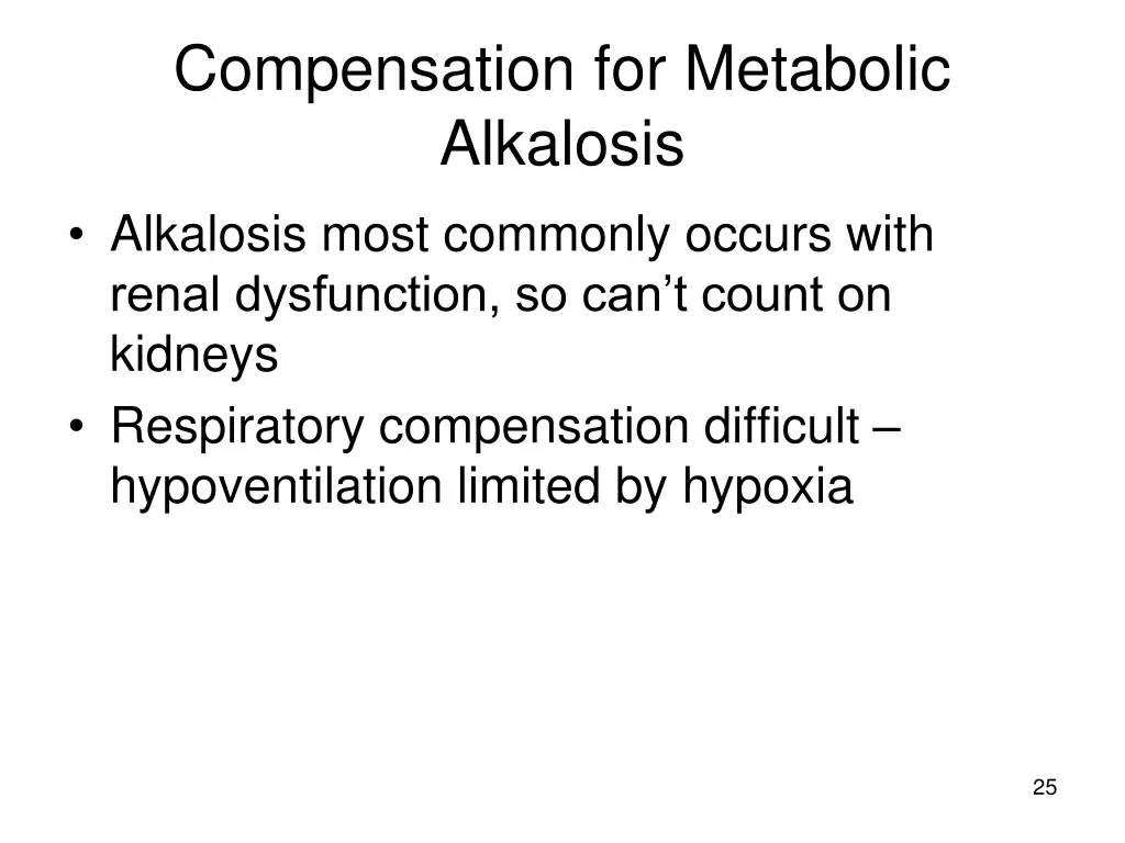 compensation for metabolic alkalosis alkalosis