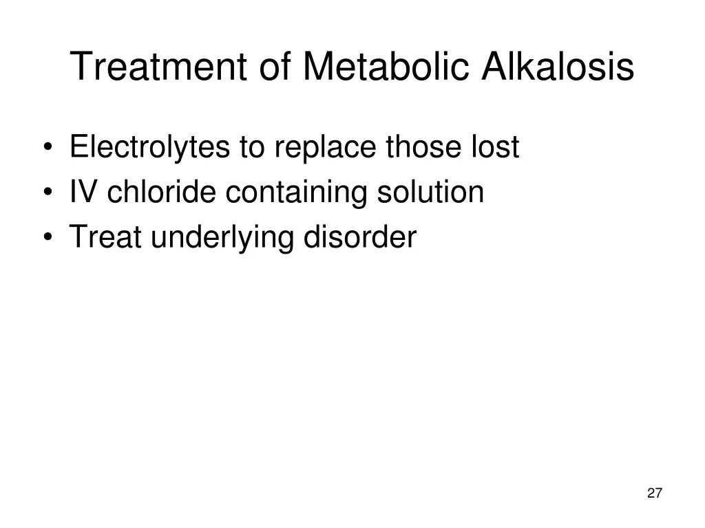 treatment of metabolic alkalosis