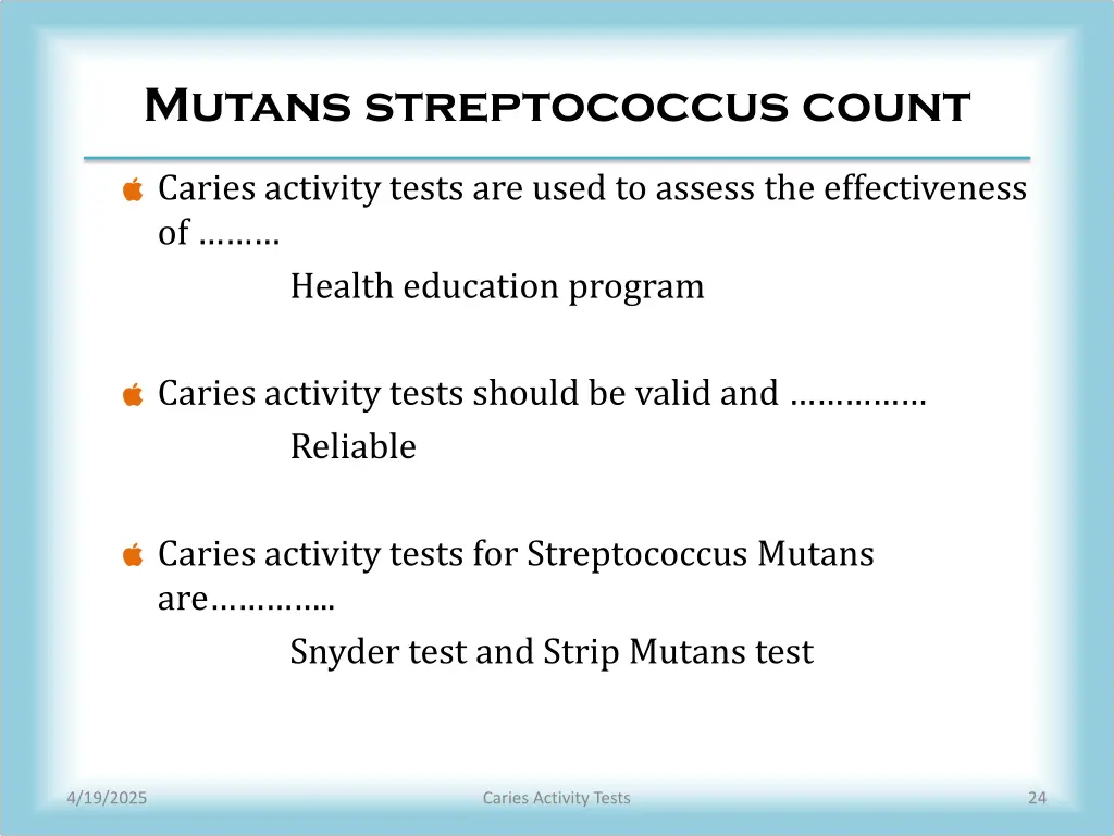 mutans streptococcus count