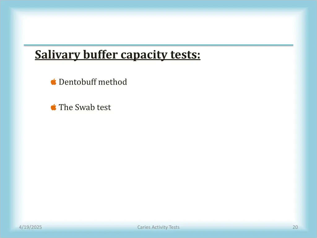 salivary buffer capacity tests