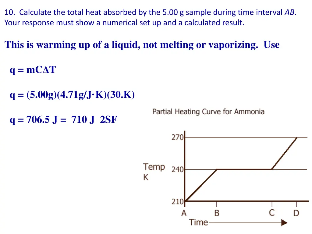 10 calculate the total heat absorbed