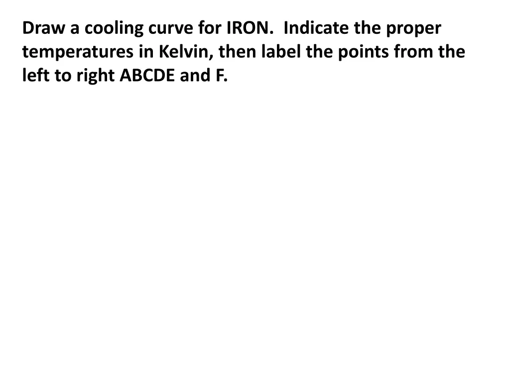 draw a cooling curve for iron indicate the proper