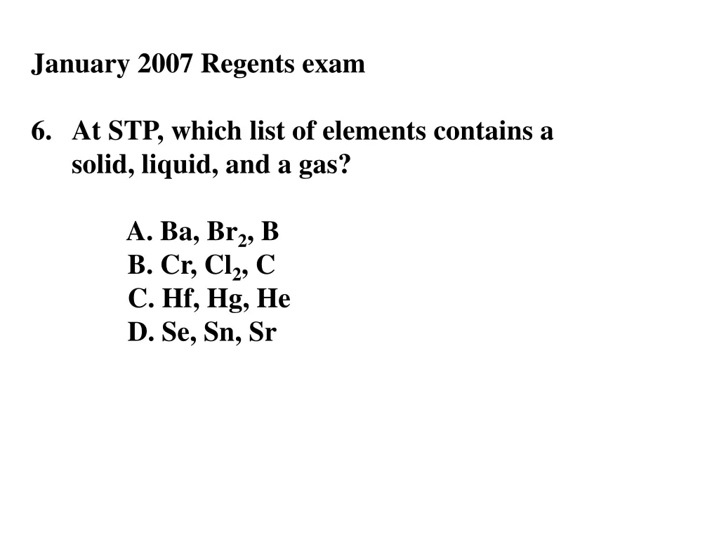 january 2007 regents exam