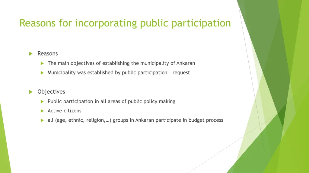reasons for incorporating public participation