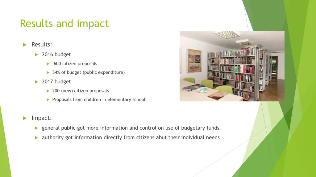 results and impact