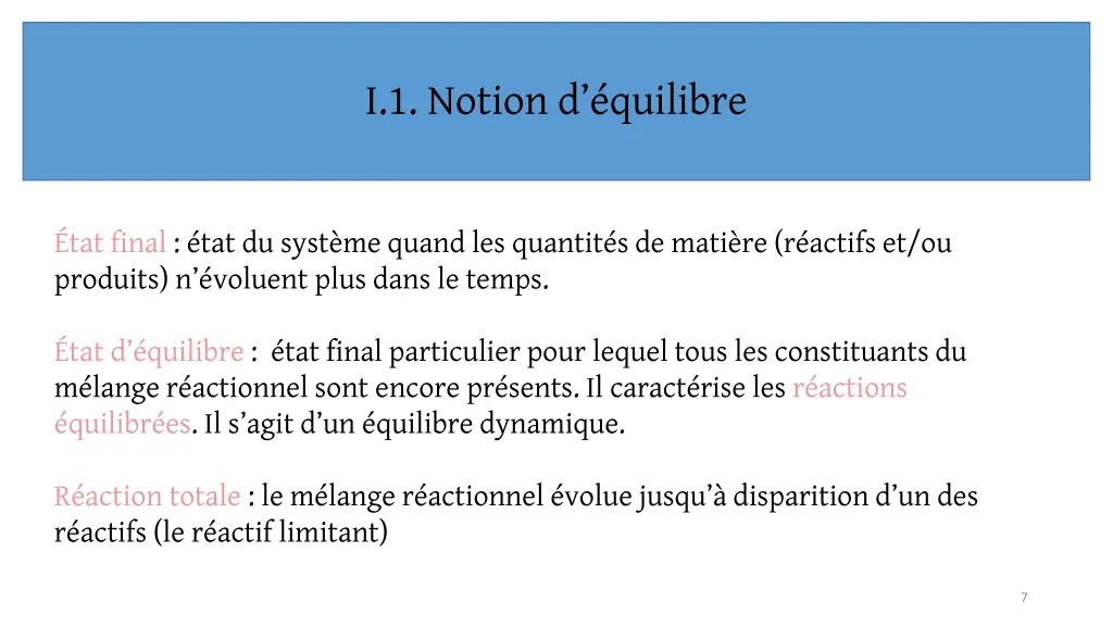 i 1 notion d quilibre