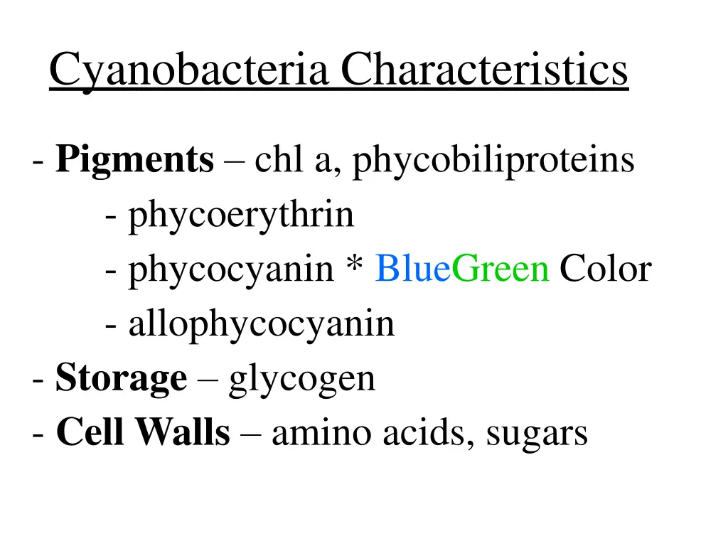 cyanobacteria characteristics