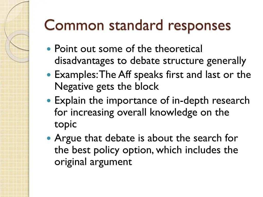 common standard responses