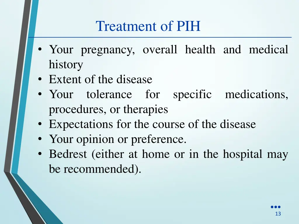 treatment of pih